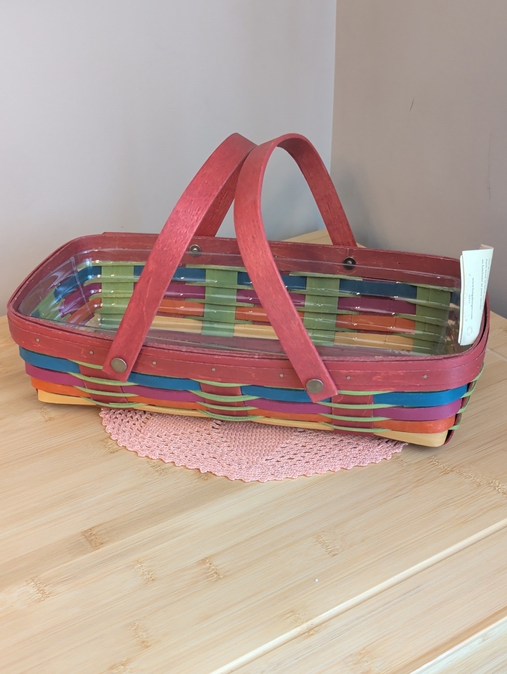Longaberger Farmer's Market Double Berry Multi-Color Woven Basket